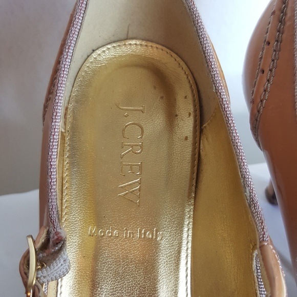 J.Crew Italy peachy peep toe heels size 6 1/2 - Picture 3 of 8
